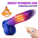 Dildo inteligente con calefacción de color cambiante, 3 empujes y 5 vibraciones