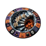 3D Haunted Stairway Round Halloween Rug
