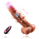 Dildo con 3 impulsos y 9 vibraciones para estimulación anal del punto G con calefacción