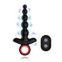 Vibrador de próstata con cuentas anales y enchufe de tope de control remoto de 9 modos de vibración