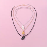 Best Friend Sun Moon Star Puzzle Pendant Necklaces
