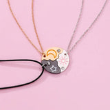Best Friend Sun Moon Star Puzzle Pendant Necklaces