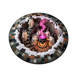 3D Haunted Stairway Round Halloween Rug