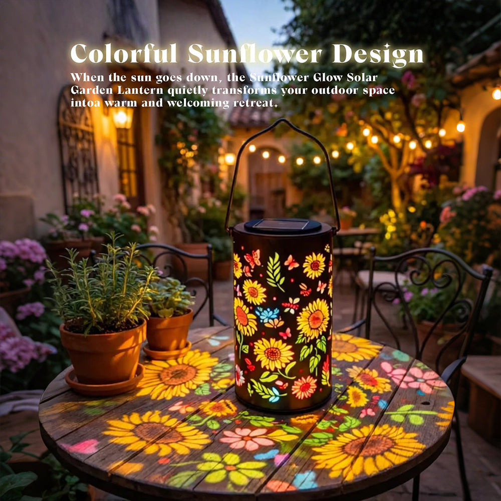Colorful Sunflower Glow Solar Garden Lantern