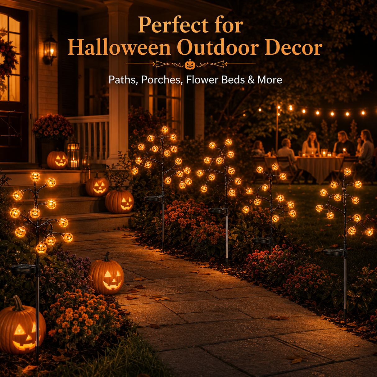 Solar Pumpkin Stake Light – 20 LED