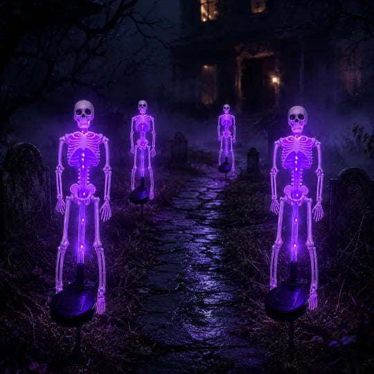 💀💜 Solar Skull Garden Stake Light