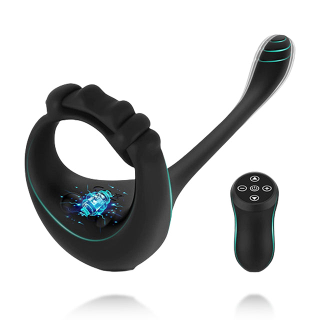 3 in 1 Vibrating Remote 10 Frequencies Adjustable Penis Ring
