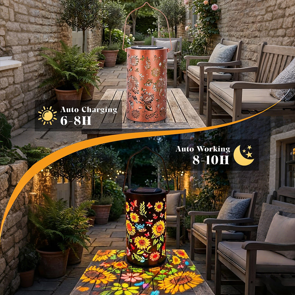 Colorful Sunflower Glow Solar Garden Lantern