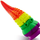 Dildo de tentáculos colorido con ventosa y tapón anal gigante de 22 cm