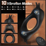 Cock Ring Vibrator with 10 Vibration Modes Remote Control