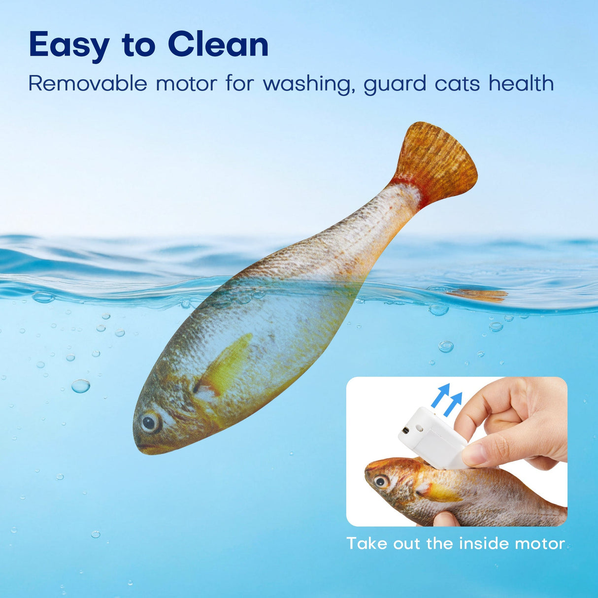 Potaroma Bite-Sized Realistic Flopping Fish Cat Toy, 3-Pack