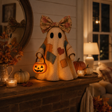 🔥 50% OFF TODAY - 👻🎃 Vintage Patchwork Ghost Decor(✨ LED Pumpkin Lantern}