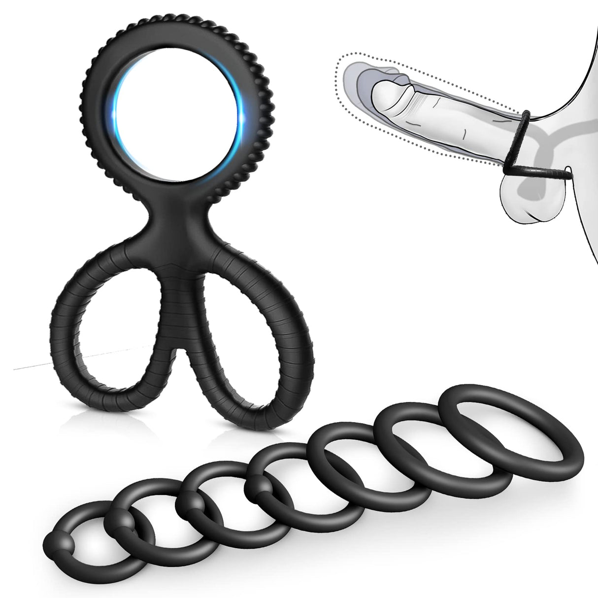 Silicone Scissors Lock Sperm Ring Double Penis Ring