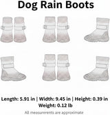 Rubber Rain Boots for Pets. 4-Pack Protective Footwear
