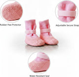 Rubber Rain Boots for Pets. 4-Pack Protective Footwear