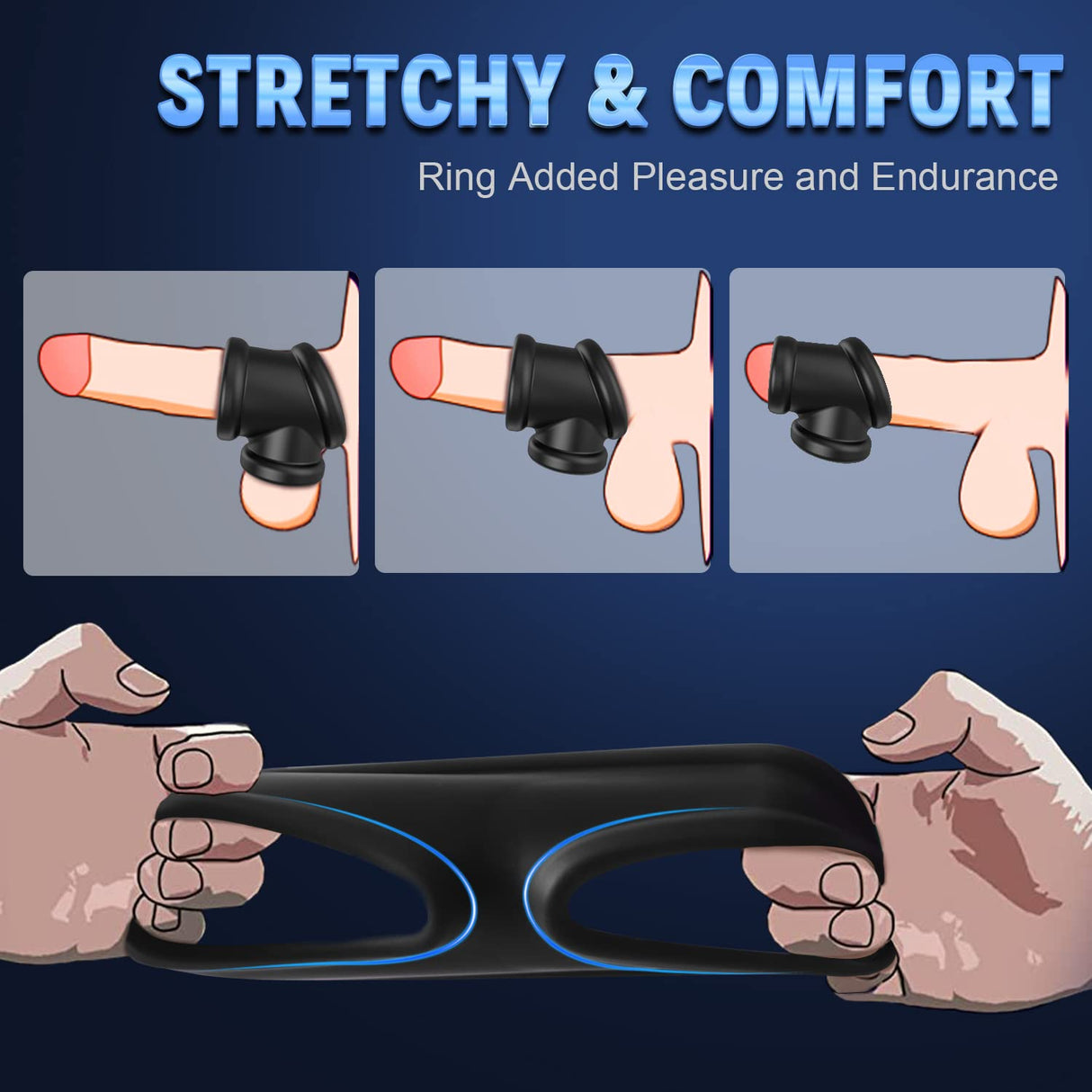 Stretchy Tri-Spot Cock Ring - Divide Cock and Ball Ring