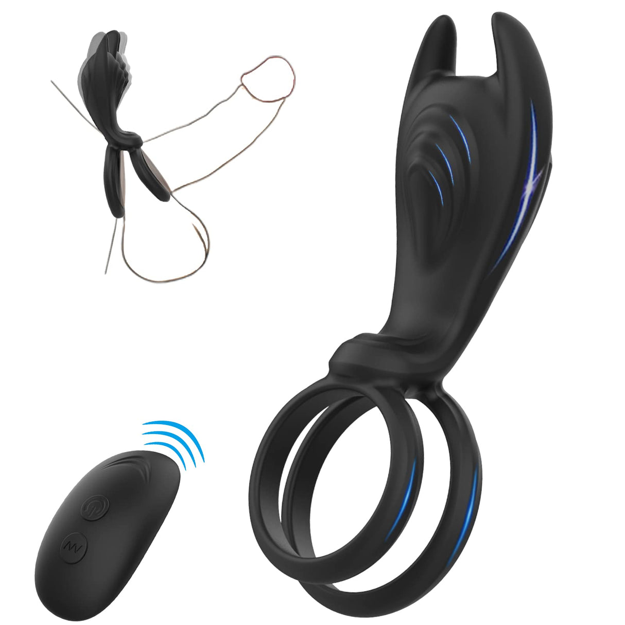 Vibrating Penis Ring with Remote Control for Men Couples