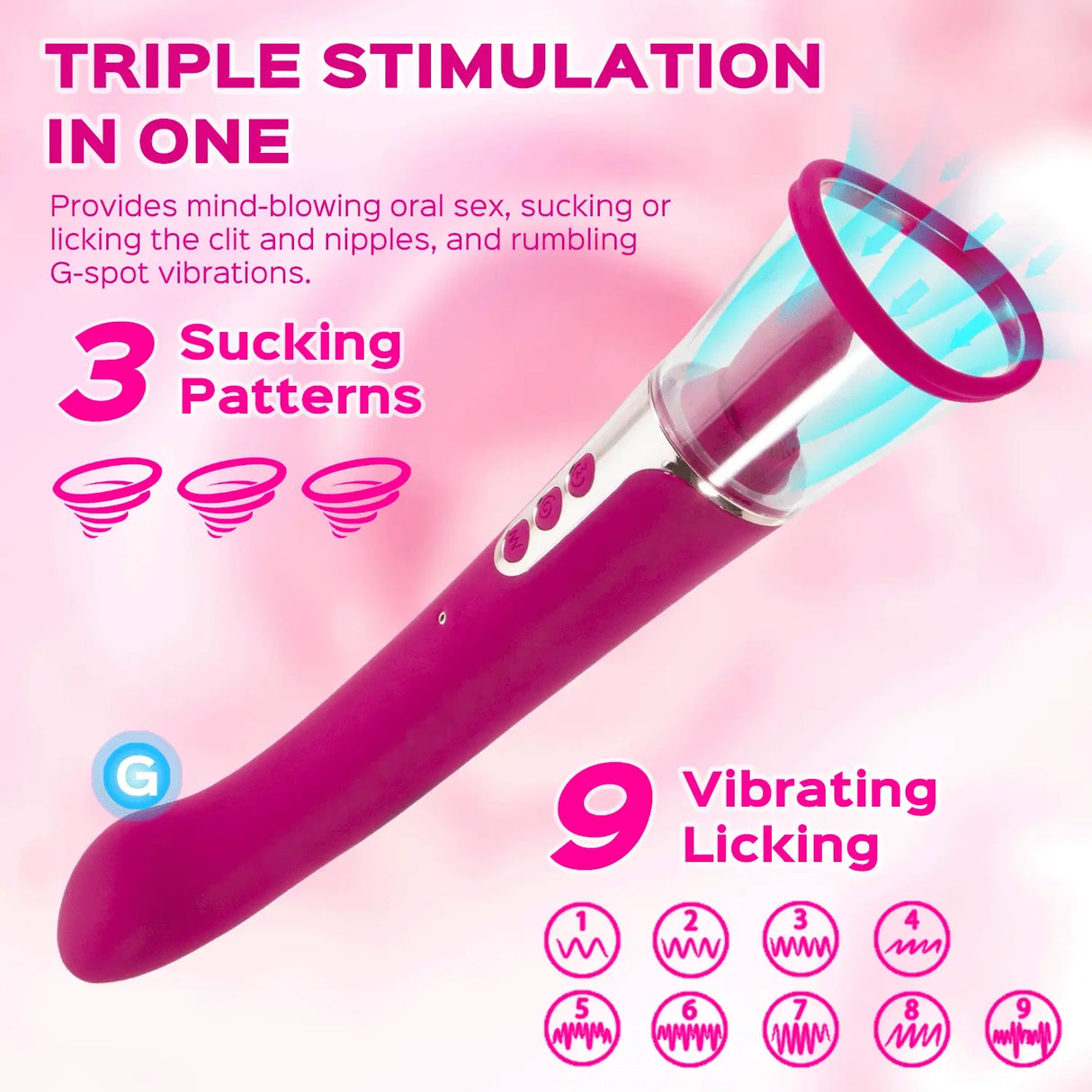 3 in 1 Clit Licking Sucking G Spot Vibrator
