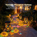 Colorful Sunflower Glow Solar Garden Lantern