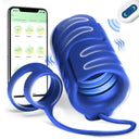 9 Vibrating 2 Cock APP & Remote Control Penis Ring