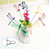 8 Pack 3D Dragonfly Garden Stakes Decor