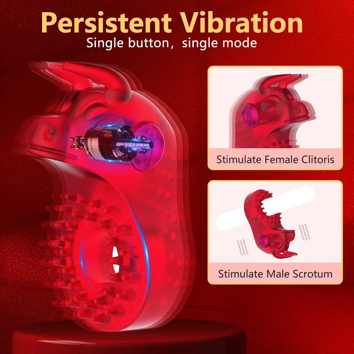 Bull Design Cock Ring C-spot Massager Clitoral Vibrator