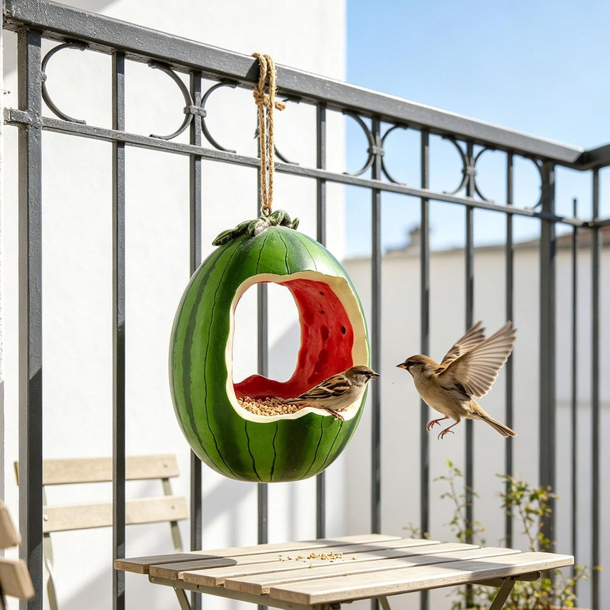 2-Fork Metal Hummingbird and Fruit Bird Feeder