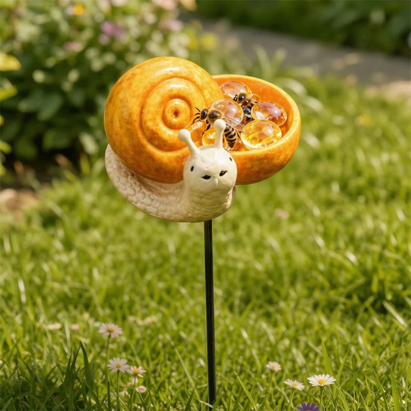 🌸🐝 Help Pollinators Thrive! | Frog. Snail & Ladybug Water Bowl Decor🐸🐌🐞
