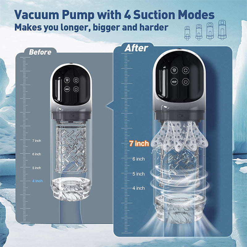 XR3 Wearable 7 Vibrating Sucking Rotation Tongue Licking Automatic Male Sex Toys