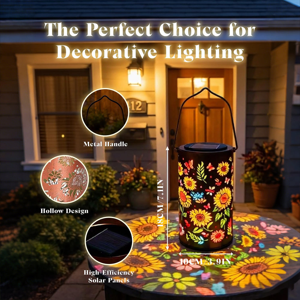 Colorful Sunflower Glow Solar Garden Lantern