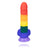 8 Inch Allovers Dildo Transparent Sucker Rainbow Dildo