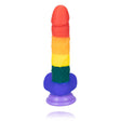 8 Inch Allovers Dildo Transparent Sucker Rainbow Dildo