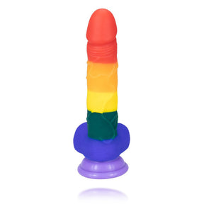 8 Inch Allovers Dildo Transparent Sucker Rainbow Dildo