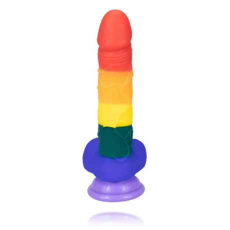 8 Inch Allovers Dildo Transparent Sucker Rainbow Dildo