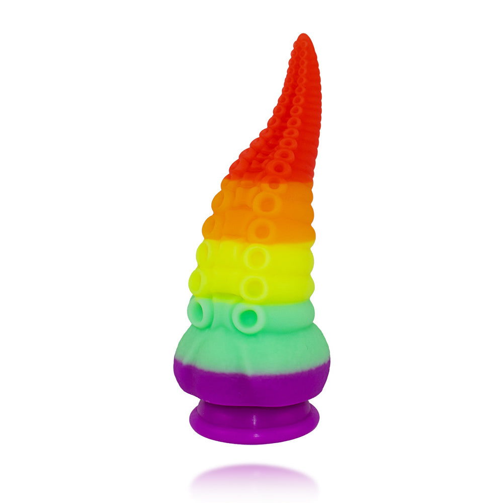 8.66 Inch Tentacle Silicone Rainbow Dildo with Suction Cup