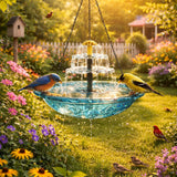 Solar Cascade Hanging Bird Bath Fountain
