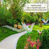 8 Pack 3D Dragonfly Garden Stakes Decor