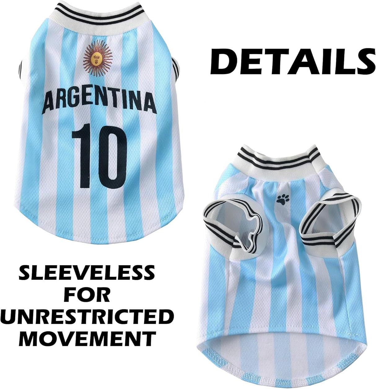 Mesh Breathable Pet Dog & Cat Soccer Jersey 2 Pack