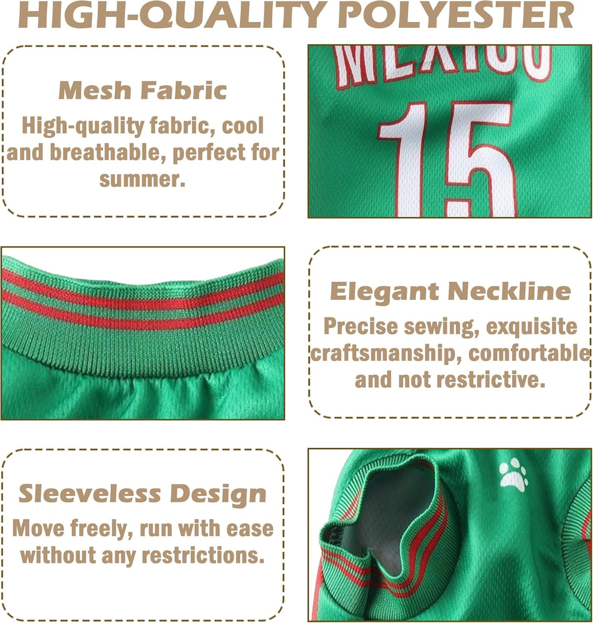 Mesh Breathable Pet Dog & Cat Soccer Jersey 2 Pack