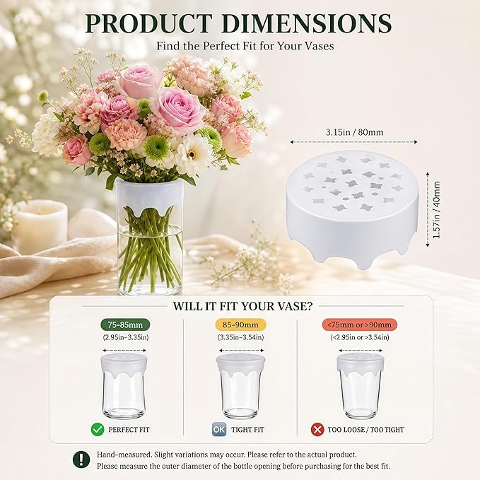 Silicone Blossom Grid Flower Arranger 3 Pack
