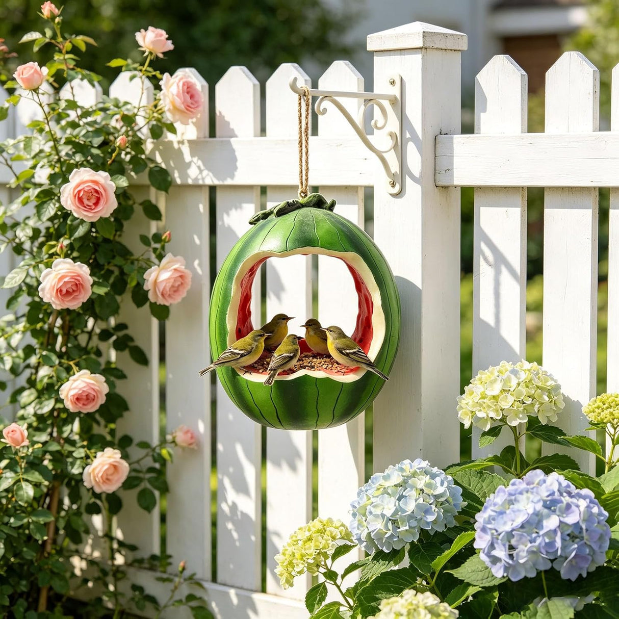 2-Fork Metal Hummingbird and Fruit Bird Feeder