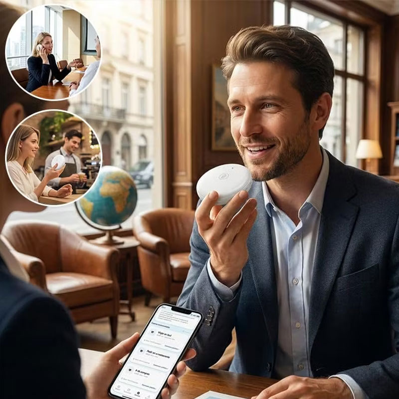 🌎 AI Wearable Translator – 165+ Language Two-Way Voice Translation Device, Real-Time AI Language Translator with Smart Learning, Bluetooth Connectivity for Travel, Work & Everyday Conversations