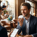 🌎 AI Wearable Translator – 165+ Language Two-Way Voice Translation Device, Real-Time AI Language Translator with Smart Learning, Bluetooth Connectivity for Travel, Work & Everyday Conversations
