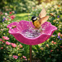 💖Garden Flower Bird Waterer🎁Handmade Metal Flower Garden Stake🐦