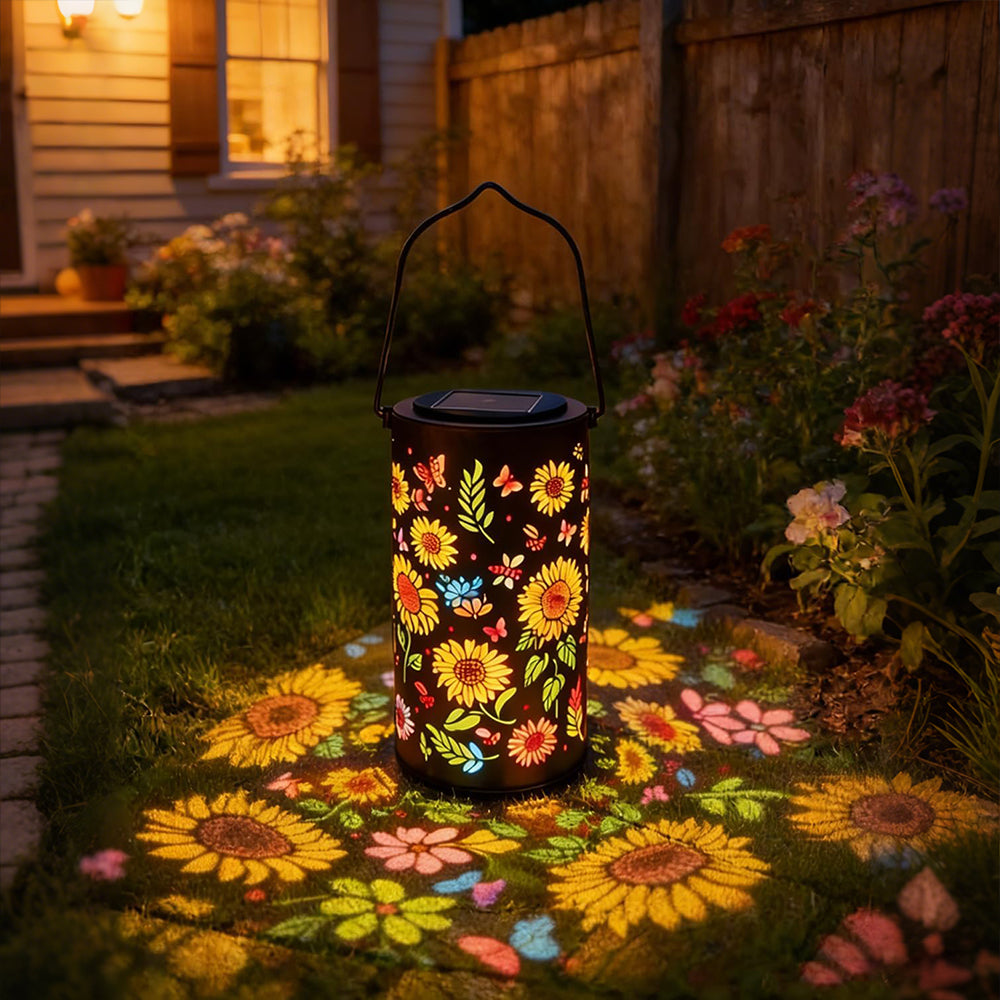 Colorful Sunflower Glow Solar Garden Lantern
