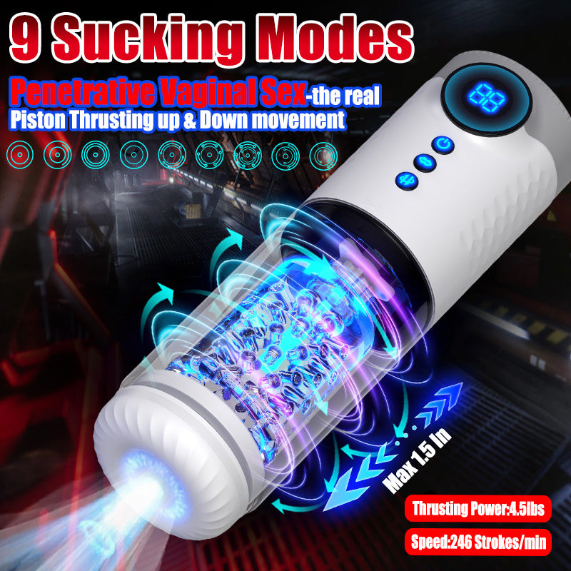 9-Frequency Fully Automatic Telescopic Rotating Male Masturbation Cup
