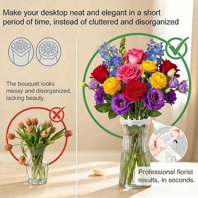Silicone Blossom Grid Flower Arranger 3 Pack