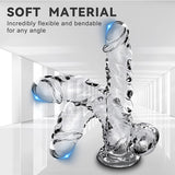 9 Inch Realistic Clear Crystal Dildo With Suction Cup