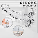 9 Inch Realistic Clear Crystal Dildo With Suction Cup