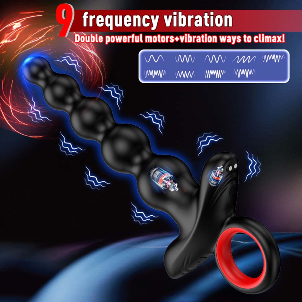 9 Vibration Modes Remote Control Butt Butt Plug Anal Beads Prostate Vibrator